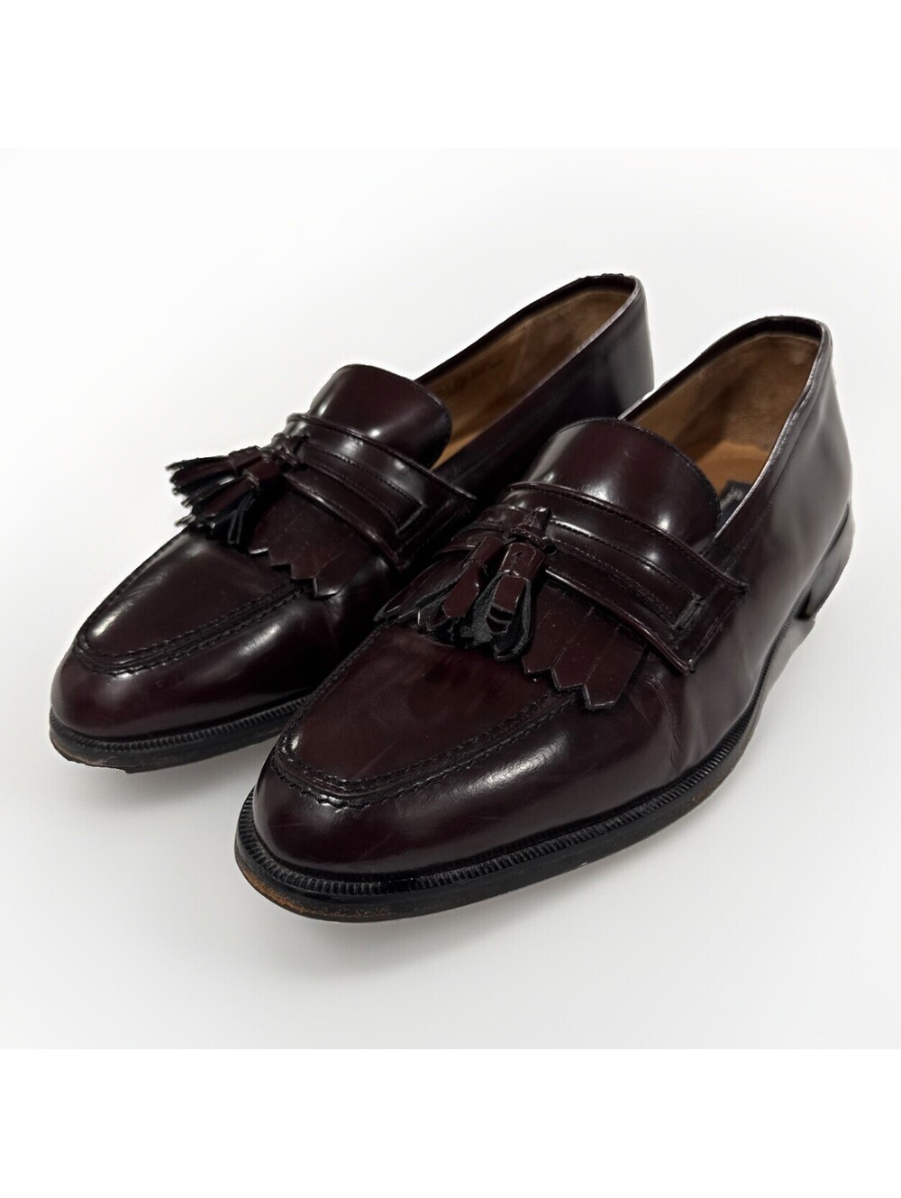 Bostonian Florentine ITALY Mens 11 Shoes Tassel Loafer Burgundy Leather MANMADE